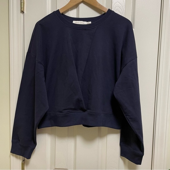 Bishop + Young Navy Cozy front Knot Sweatshirt XL - Picture 2 of 7